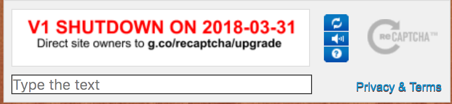 recaptcha shutdown
